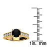1 1/2 Carat Round Shape Black Moissanite Engagement Ring In 14 Karat Yellow Gold Image-5