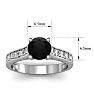 1 1/2 Carat Round Shape Black Moissanite Engagement Ring In 14 Karat White Gold Image-5