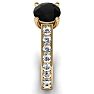 1 1/2 Carat Round Shape Black Moissanite Engagement Ring In 14 Karat Yellow Gold Image-3