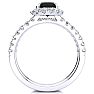 2 Carat Round Black Moissanite Halo Bridal Set In 14 Karat White Gold Image-2