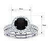 2 Carat Round Black Moissanite Halo Bridal Set In 14 Karat White Gold Image-4