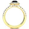 2 Carat Round Black Moissanite Halo Bridal Set In 14 Karat Yellow Gold Image-2