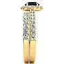 2 Carat Round Black Moissanite Halo Bridal Set In 14 Karat Yellow Gold Image-4