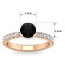 1 1/2 Carat Round Shape Hidden Halo Black Moissanite Engagement Ring In 14 Karat Rose Gold Image-5
