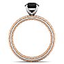 1 1/2 Carat Round Shape Black Moissanite Bridal Set In Quilted 14 Karat White and Rose Gold Image-3
