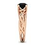 1 Carat Round Black Moissanite Solitaire Intricate Vine Engagement Ring In 14 Karat Rose Gold Image-4