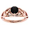 1 Carat Celtic Love Knot Black Moissanite Engagement Ring In 14 Karat Rose Gold Image-1