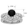 3 1/2 Carat Round Black Moissanite Bridal Set In 14 Karat White Gold Image-5
