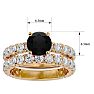 3 1/2 Carat Round Black Moissanite Bridal Set In 14 Karat Yellow Gold Image-5