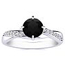 1/2 Carat Black Moissanite Engagement Ring In 14 Karat White Gold Image-1