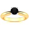 1/2 Carat Black Moissanite Solitaire Engagement Ring In 14 Karat Yellow Gold Image-1