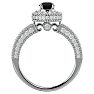1 1/2 Carat Black Moissanite Halo Engagement Ring In 14 Karat White Gold Image-3