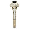1 1/2 Carat Black Moissanite Halo Engagement Ring In 14 Karat Yellow Gold Image-4