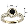 1 1/2 Carat Black Moissanite Halo Engagement Ring In 14 Karat Yellow Gold Image-5