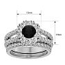 2 1/2 Carat Black Moissanite Bridal Set In 14 Karat White Gold Image-5