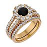 2 1/2 Carat Black Moissanite Bridal Set In 14 Karat Yellow Gold Image-2