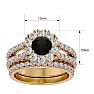 2 1/2 Carat Black Moissanite Bridal Set In 14 Karat Yellow Gold Image-5