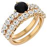 2 1/2 Carat Black Moissanite Bridal Set In 14 Karat Yellow Gold Image-2