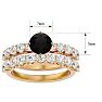 2 1/2 Carat Black Moissanite Bridal Set In 14 Karat Yellow Gold Image-5