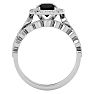 1 1/2 Carat Halo Black Moissanite Bridal Set In 14 Karat White Gold Image-3