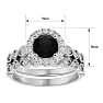 1 1/2 Carat Halo Black Moissanite Bridal Set In 14 Karat White Gold Image-5