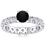 3 Carat Round Shape Black Moissanite Eternity Engagement Ring In 14 Karat White Gold Image-1
