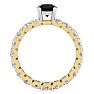 3 Carat Round Shape Black Moissanite Eternity Engagement Ring In 14 Karat Yellow Gold Image-3
