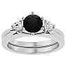 1 Carat Black Moissanite Solitaire Ring With 1/5 Carat Enhancer In 14 Karat White Gold Image-1