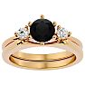 1 Carat Black Moissanite Solitaire Ring With 1/5 Carat Enhancer In 14 Karat Yellow Gold Image-1