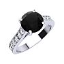 2 1/2 Carat Round Shape Black Moissanite Engagement Ring In 14 Karat White Gold Image-2