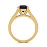 2 1/2 Carat Round Shape Black Moissanite Engagement Ring In 14 Karat Yellow Gold Image-3