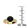 2 1/2 Carat Round Shape Black Moissanite Engagement Ring In 14 Karat Yellow Gold Image-5