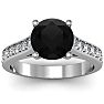 2 1/2 Carat Round Shape Black Moissanite Engagement Ring In 14 Karat White Gold Image-1