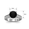 2 1/2 Carat Round Shape Black Moissanite Engagement Ring In 14 Karat White Gold Image-6
