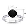 2 1/2 Carat Round Shape Hidden Halo Black Moissanite Engagement Ring In 14 Karat White Gold Image-5