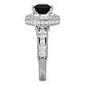 3 1/2 Carat Black Moissanite Halo Engagement Ring In 14 Karat White Gold Image-4