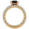 5 Carat Round Black Moissanite Bridal Set In 14 Karat Yellow Gold Image-4