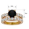5 Carat Round Black Moissanite Bridal Set In 14 Karat Yellow Gold Image-6