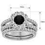 4 1/2 Carat Black Moissanite Bridal Set In 14 Karat White Gold Image-5