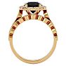 2 1/2 Carat Halo Black Moissanite Bridal Set In 14 Karat Yellow Gold Image-3