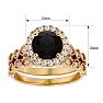 2 1/2 Carat Halo Black Moissanite Bridal Set In 14 Karat Yellow Gold Image-5