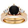 2 Carat Black Moissanite Solitaire Ring With 1/5 Carat Enhancer In 14 Karat Yellow Gold Image-1