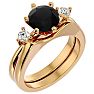 2 Carat Black Moissanite Solitaire Ring With 1/5 Carat Enhancer In 14 Karat Yellow Gold Image-2