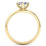 1 Carat Cushion Cut Diamond Solitaire Engagement Ring In 14K Yellow Gold With North South Prongs Image-3