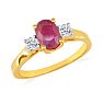 .80ct Ruby and Diamond Ring in 14k Yellow Gold, Size 6.5 Image-2