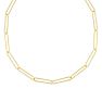 14 Karat Yellow Gold Wire Paperclip Chain Necklace, 18 Inches Image-1