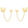 14 Karat Yellow Gold Double Pierced Butterfly Earrings Image-1