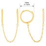 14 Karat Yellow Gold Double Pierced Chain Hoop Earrings Image-2