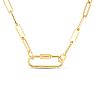 14 Karat Yellow Gold Caribiner Paperclip Chain Necklace, 18 Inches Image-1