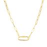 14 Karat Yellow Gold Caribiner Paperclip Chain Necklace, 18 Inches Image-2